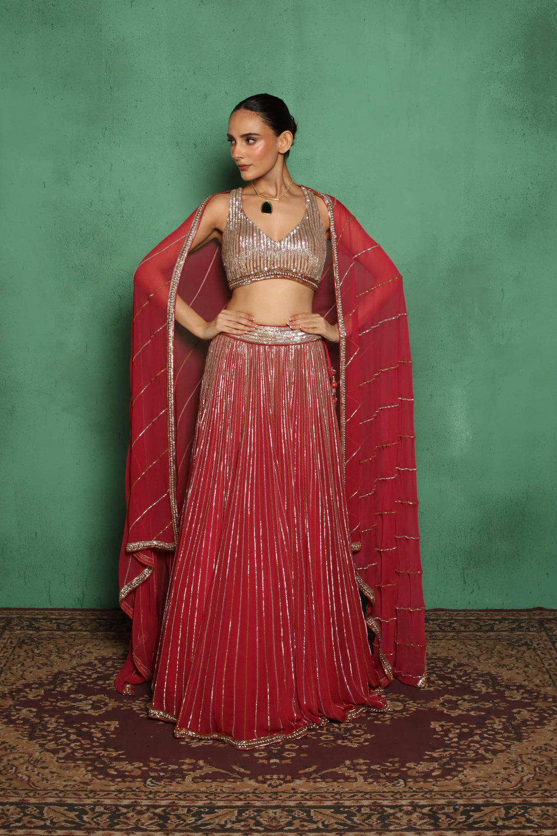 Strand lehenga (Hot Pink)