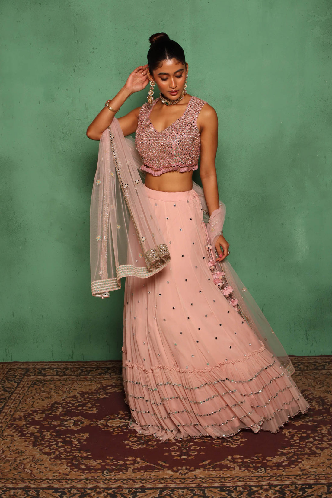 Mirror Frill Lehenga
