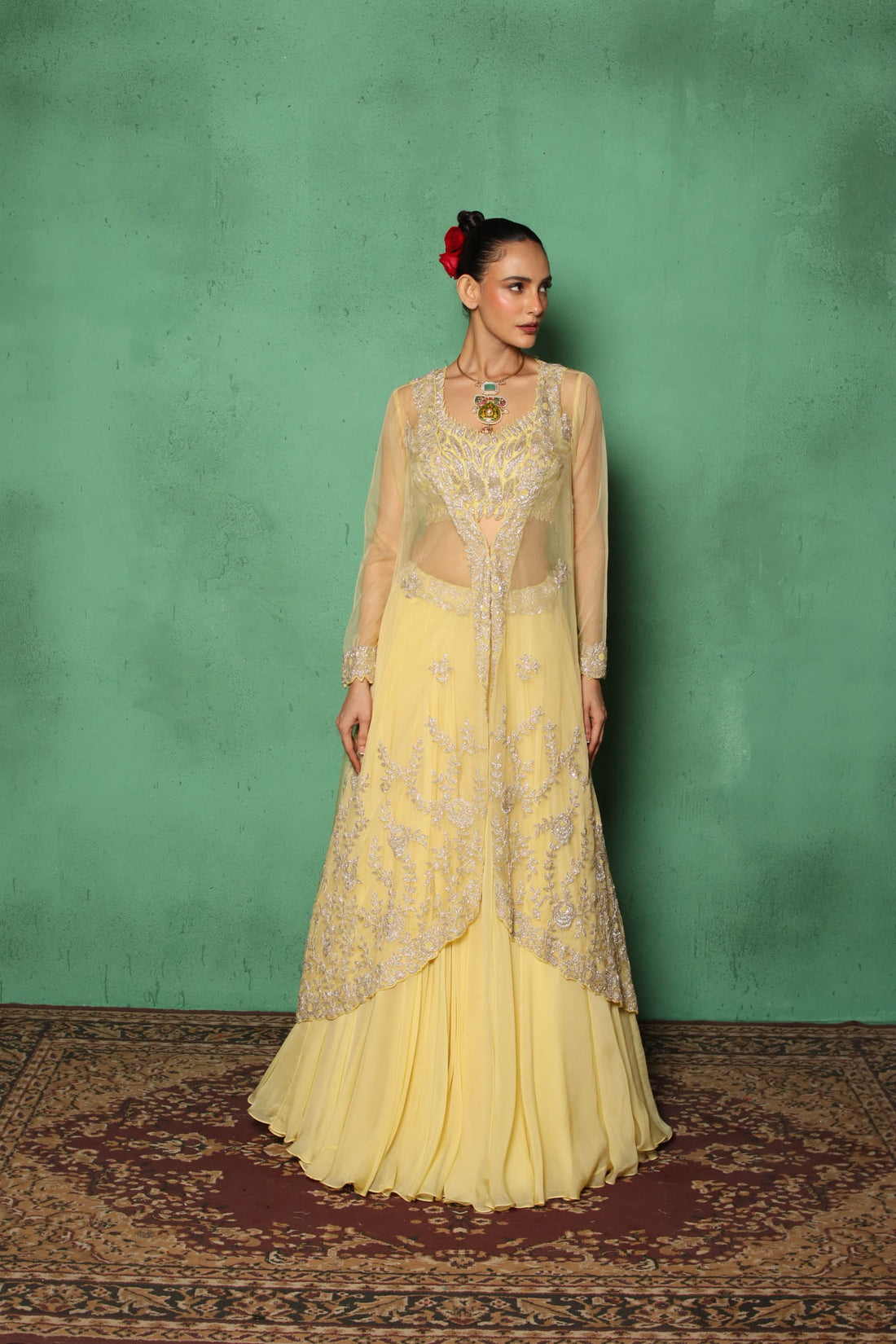 Rosanna Jacket Lehenga(Yellow)