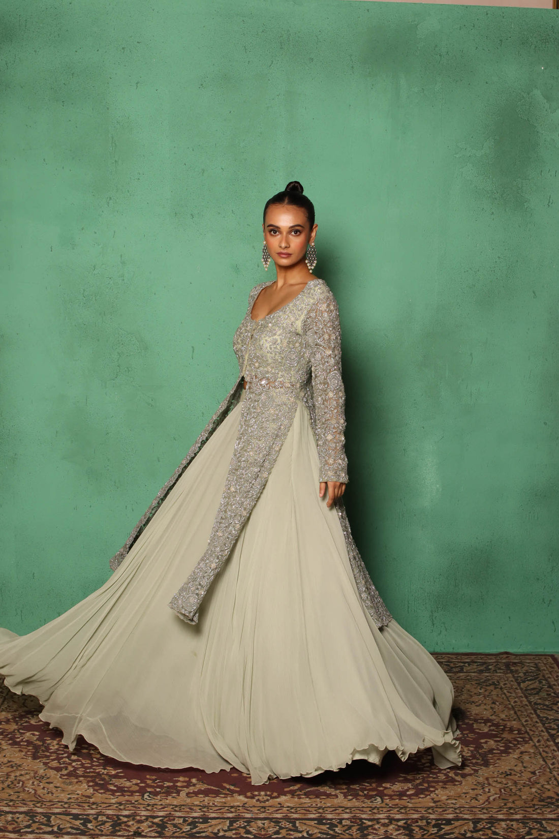 Rosemary Jaal Jacket Lehenga