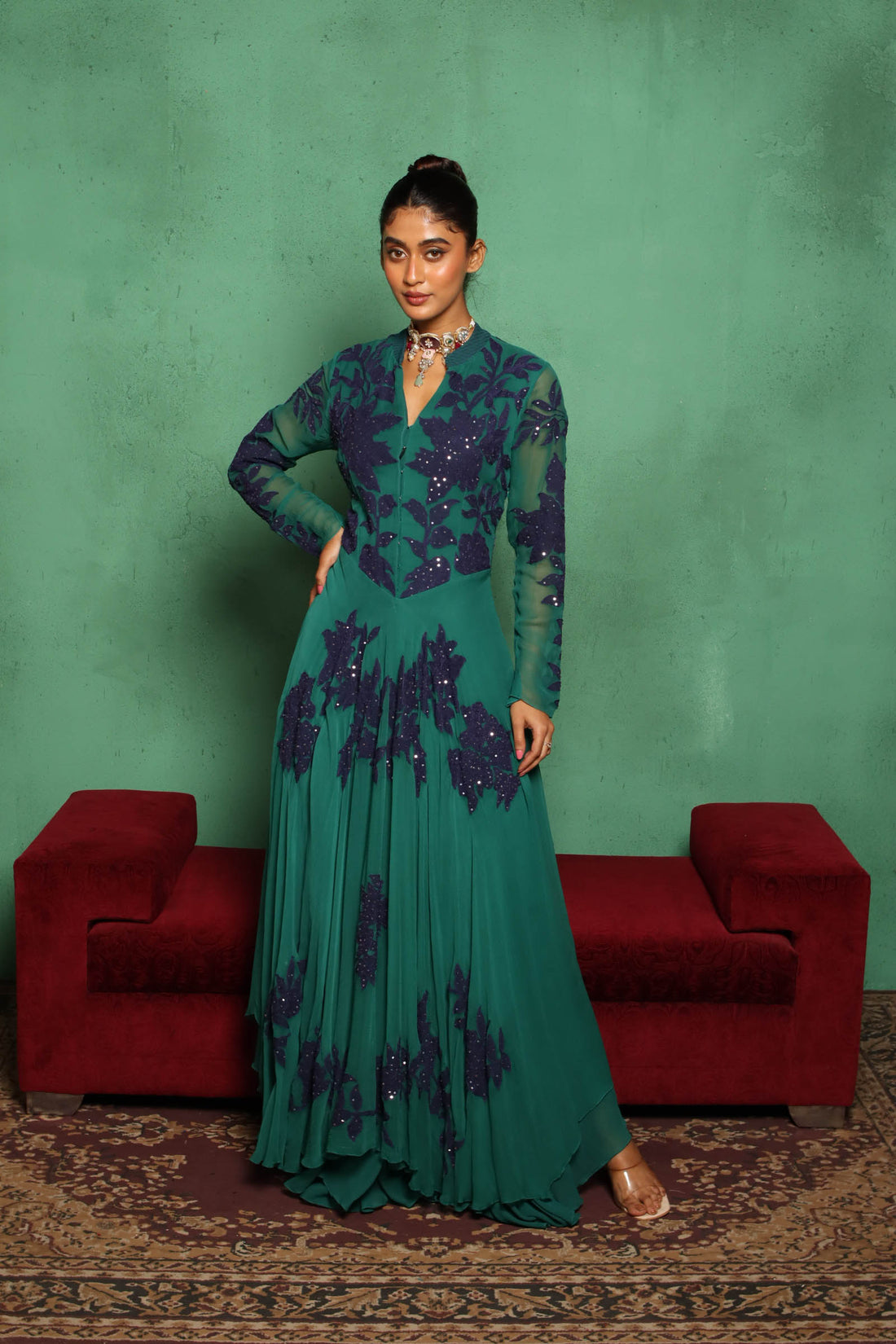 Patchwork Gown Sequence (Green)