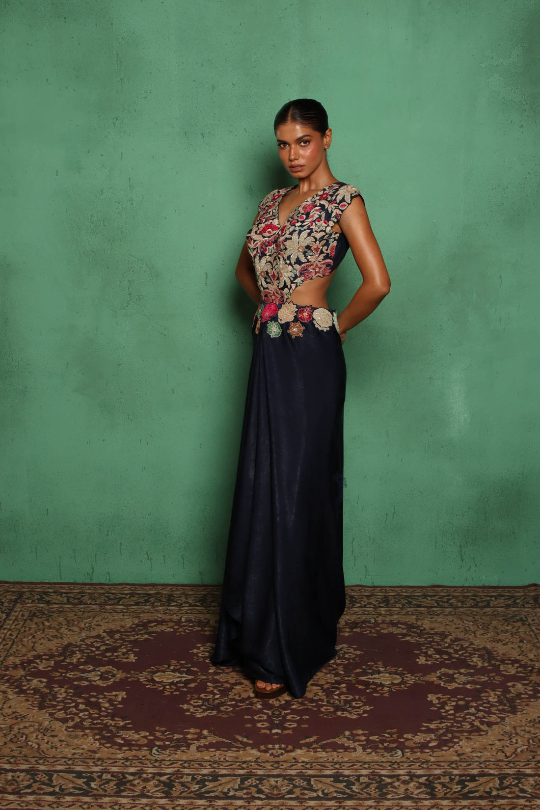 Spanish Side Cut Gown (Blue)