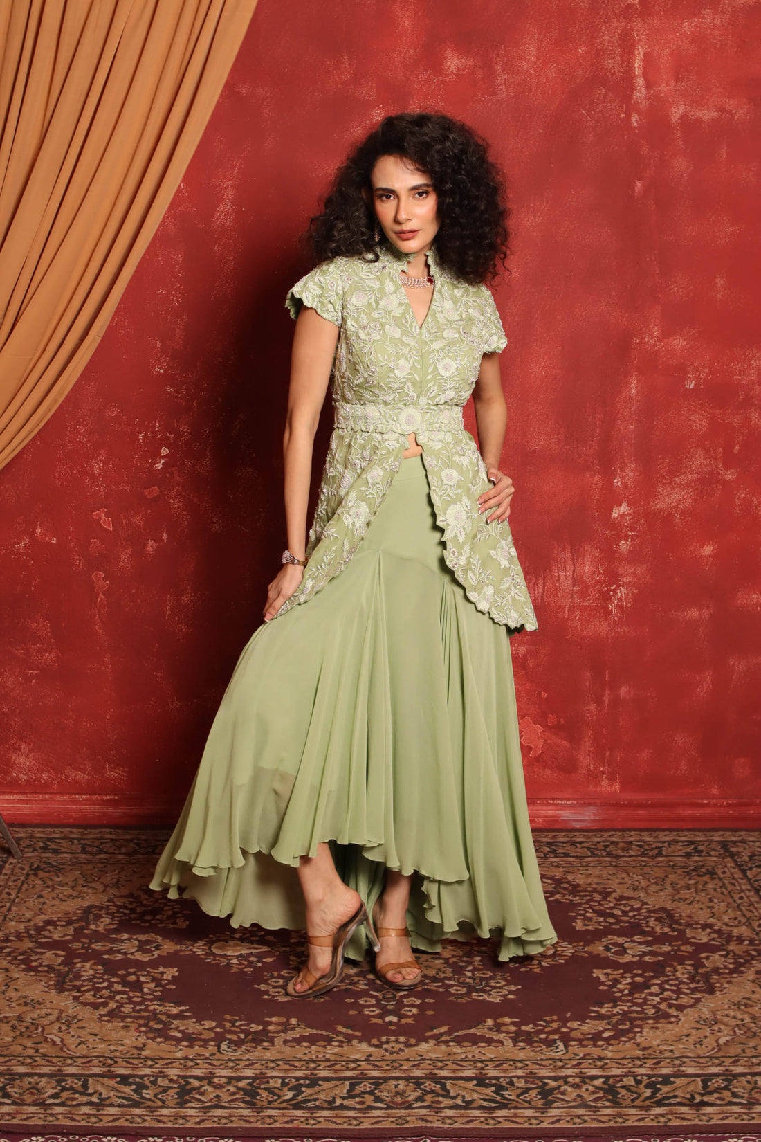 Orchid Jacket Set (Mint Green)
