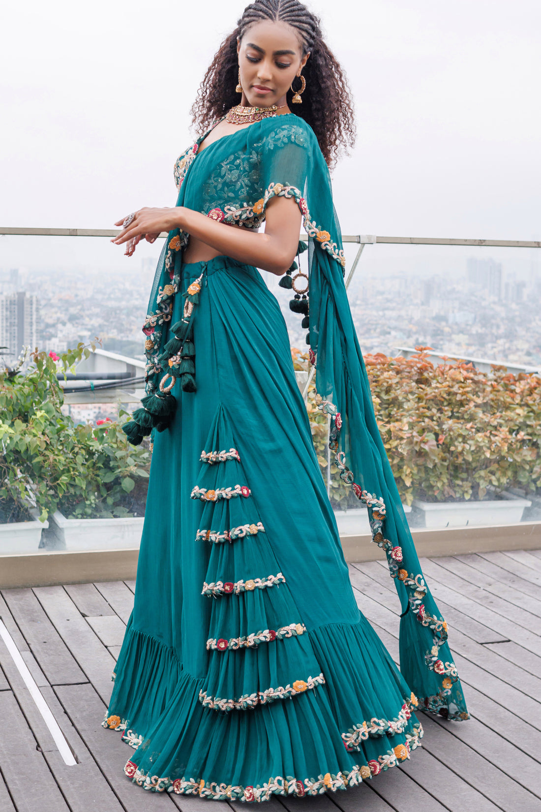 Turf Side Frill Lehenga