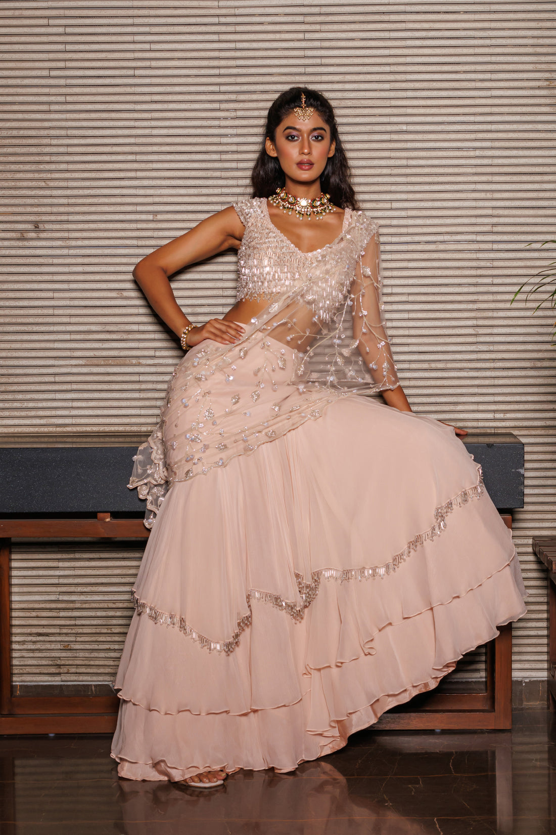 Mother Of Pearl Lehenga